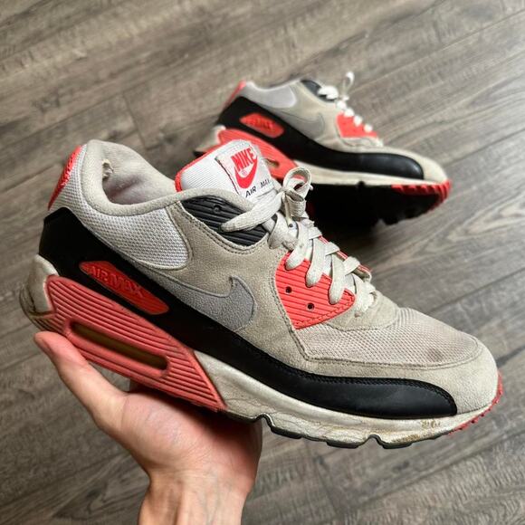 Cooked Vintage 2010 Nike Airmax 90 Grey Red Infrared - Picture 1 of 8
